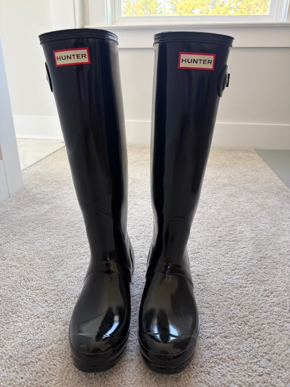 Hunter Original Tall Gloss Rain Boots Black Women’s Size 8